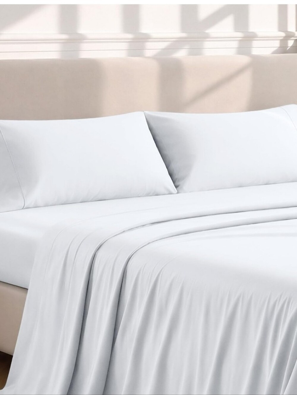 Bare Home Microfiber Pillow Cases - White Standard Size Set of 2